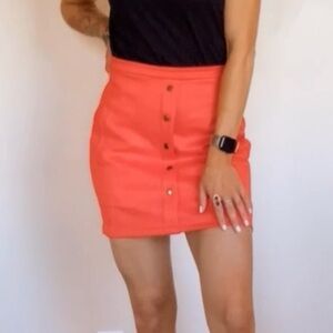 Faux Suede Red Mini Skirt